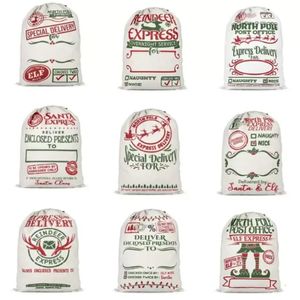 Papai Noel Sack Bags Decoração de Christmas Linen Bolsa de pano de pano bolsa de presente 12 estilos DHL Envio Au11