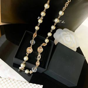 Womens brand luxury letters designer choker necklace jewelry with colorful stone crystal CZ zircon diamond elegant OL girls pendant necklaces birthday gift