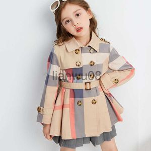 Jackets Girl Coats Autumn Winter Teenage Long Sleeve Trench Jacket Kids Double Breasted Belted Windbreaker Child Cute Coat for 212Y x0811