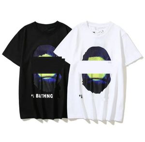 Women and Men's T-shirts cotton LooseMonkey breathable High Street Trend T-shirt Cartoon lettering printed couple short sleeves M-3XL Bathing Tees Tops Clothing