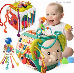 Pull Toys Baby Activity Cube Montessori Sensore per bambini Sorter a forma di giocattolo 12 anni Pull String Montessori Educational Toy Busy Board Z230814