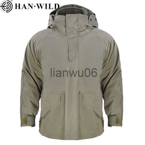 Jaquetas masculinas jaqueta masculina inverno camuflagem térmica grossa revestimento parka parka tático com capuz 2in1 caça à prova d'água de caça fora de moda j230811