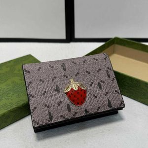 plånboksdesigner handväska kvinnor plånbok plånböcker läder Ny fashionabla och mångsidiga klassiska dubbla bokstäver Strawberry Purse