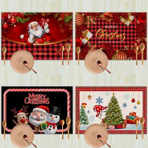 Kardan Adam Yemek Masası için Noel Placemats Yeni Yıl Mevsim Yılı Kış Xmas Tatil Rustik Vintage Yıkanabilir Masa Paspasıları