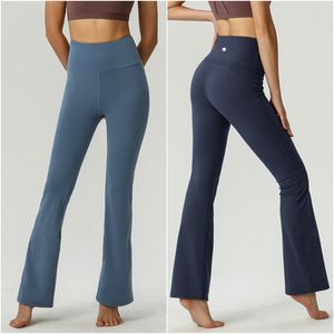 LL-022 Damenhosen Yoga-Outfits Flared Groove Hosen hohe Taille Lose Auszug Sport Fitnessstudio Fit Bauchglotz-Bottomed Long Pant Elastic Taille