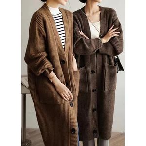 Womens Sweaters Knitted Cardigan Women Spring Thick Autumn Winter Vintage Jumpers Long Outerwear Maxi Y2k Sweater Coat Soft Jacket 230811