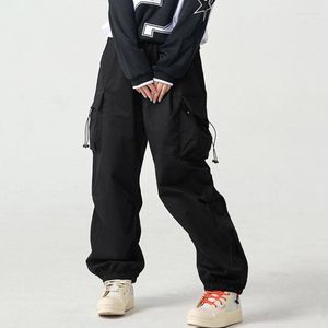 Spodnie damskie kobiety wysoka talia vintage szare luźne luźne streetwearne workowate retro sportowe kieszenie koreańskie mody szeroką nogę Y2K spodnie