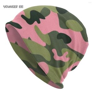 Berets Bonnet Hats Camouflage Men Women's Knitting Hat Pink And Green Camo Winter Warm Cap Beanies Thermal Elastic Caps