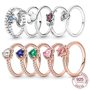 sterling Silver 925 Ring Bow Mouse Ring Lampkin Ring Car Crown Pandora Ring Jewelry زوجان أوروبيون خاتم المجوهرات الحرة الشحن