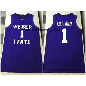 Weber State Wildcats College Damian Lillard #1 Basketball Jersey Mens Ed Custom Any Number Name Jerseys