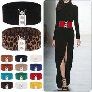 Belts 2023 Women Fashion Wide Elastic Belt Metal Buckle Cinch Waistband Ladies Dress Waist Band Cummerbands High Quality