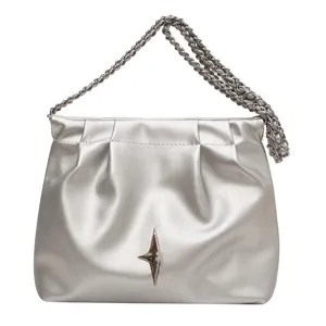 Luxury brand shoulder bag wandering bag women tote bag 2023 new designer bag Y2K silver bag pleated large capacity crossbody bag