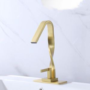 Bathroom Sink Faucets Arrival Brush Gold Basin Faucet Single Handle Hole Mixer Tap Deck Mounted And Cold