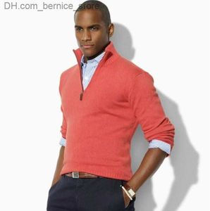 Мужские свитера высокого качества, повседневные мужские свитера-поло на молнии с вышивкой пони, брендовые пуловеры, свитеры, размер M-3XL Z230811
