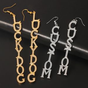 Hoop Huggie Personalized Custom Name Earrings for Women Customized Letters Words Handmade Tassel Earring Bridesmaid Gift Bijoux Femme 230811