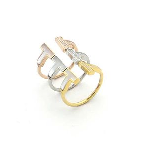 Bandringe Ringe für Frauen Schmuck Doppel-T-Muschel zwischen dem Diamantring Paar Außenhandelsmodelle Smile Shell Set Counter Geschenkbox ist kostenlos