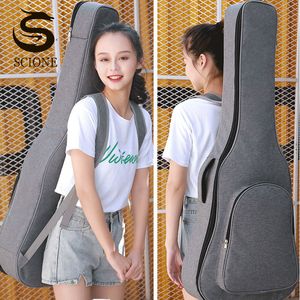 Instrument Bags Cases 36 39 41 Inch Guitar Waterproof Oxford Bass Case Portable Backpacks Thicken Pad Rucksack Wearable Solid Bag XA292M 230810