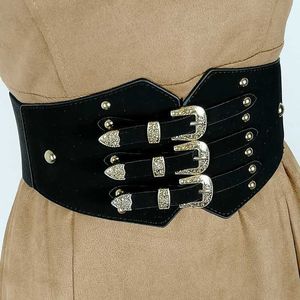Belts Elastic Corset Belt Plus Size Wide Belts For Women Waist Stretch Cummerbunds Big Waistband Dress Vintage Ceinture Femme