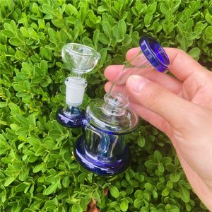 Smoking Pipes 4inch Mini Glass Bong Hookah Water Pipe Percolator Shisha Filter Bubbler W/ ICE Catcher Bongs HookahsQ240515