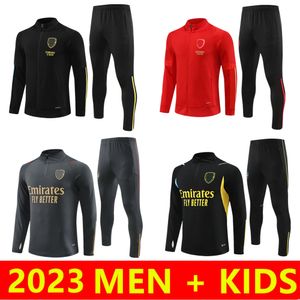 男性2023 2024タークスシットフットボールジャケットサッカーセット23/24 saka havertz smith row degaard camiseta de futbol g.jesus maillot de footトレーニングスーツ