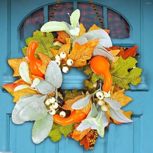 Kwiaty dekoracyjne drzwi przednie wiszące wieniec na Święto Dziękczynienia Garland Autumn Hangings for Wall Decor