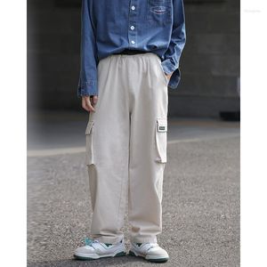 Мужские штаны Негабаритные грузовые мужчины модные ретро карманные повседневная японская уличная одежда хип -хоп.
