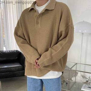 Men's Sweaters Fashion Autumn Men's Cool Boys' Casual Loose Moss Knitted Flower Sweater Soft and Warm Button Z230811