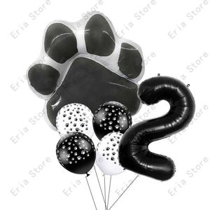 Dekoracja zwierzęcia Let's Cat Paw Aluminium Balon 32 -calowy różowy czarny rok Decor Decor Balon Baby Shower