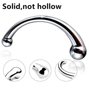 Anal Toys Rostfri G Point Anal Hook Tjock Solid Not Hollow Long Butt Plug Balls Beads Vagina Sex Toys For Adults Female Women Buttplug 230810