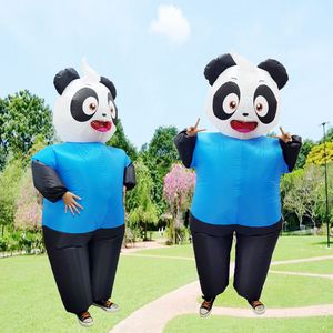 Simbok Panda Kostum Tiup Maskot Panda Raksasa Mainan Untuk Anak-Anak Permainan Cosplay Alat Peraga Dekorasi Lucu