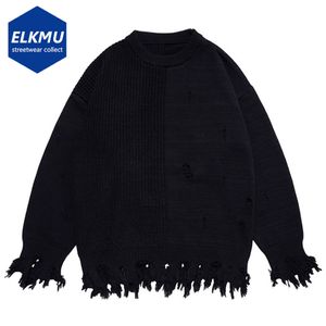 Maglioni da uomo strappato maglione punk oversize hip hop pullover streetwear a maglia streetwear harajuku tops maschio 230811