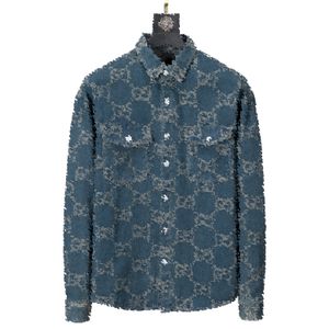 2023 män designer kappa denimjacka dubbel bokstaven jacquard långärmad kvinnor blå röd grön vit m-3xl