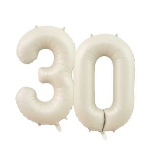 Decoração balão digital de cor creme de 32/40 polegadas para 30 70 adultos decoração de feliz aniversário suprimentos faça você mesmo