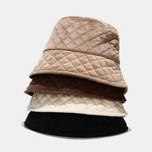 قبعات واسعة الحافة القبعات دلو جديدة الخريف الشتاء الشتاء النساء corduroy بنما دلو القبعة صلبة اللون واسعة الحافة واقية من أشعة الشمس قابلة للتعبئة الغطاء