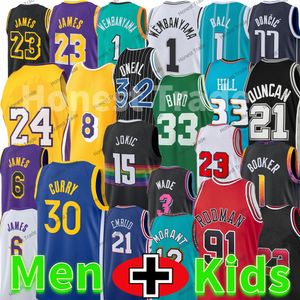 Jimmy Butler Basketball Jerseys 6 James 23 Tracy Mcgrday Dennis Rodman Wembanyama Wade 30 Curry Jayson Tatum Larry Bird Lamelo Ball Men Młodzież Kids Teenager Jersey