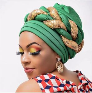 Berretto/berretti di cranio turbanti per donne a pieghe di beanie headwrap africano cappello arabo avvolgente sciarpa musulmana hijabs capelli aso oke gele a gele readymade da indossare 230811