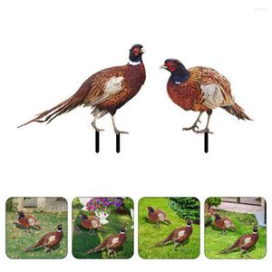 Trädgårdsdekorationer 1/2st Stakes Outdoor Yard Decor Ornament Acrylic Rooster Signs Chicken Insert Card Lawn