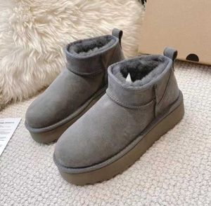 Warm Boots Mini Snow Boot Ankle Bootss Australian Classic Winter Full Fur Fluffy Furry Satin Usa Gs 585401 Thickened bottom Women 'S Kids Booties Slippers Us63