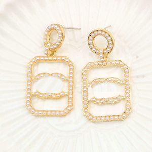 Designer örhänge varumärke örhängen lyxiga pärlörhängen kvinnor smycken bröllop fest valentin dag gåva