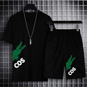 Mode sommarspårsräder korta ärm shorts kostym 2 stycke set klassiska herr t-shirt strandbyxor 2 st sport casual kostymer m-5xl