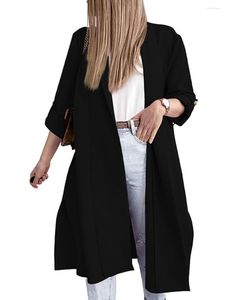 Women's Trench Coats WANGSAURA Women S Coat Long Sleeve Pea Cardigan Pocket