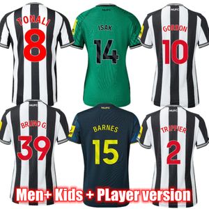 NUFC TONALI BRUNO G. ISAK SOCCER Jerseys 23 24 Shearer Trippier Barnes Fan Player United Home and Away Gordon Football Shirt Kit dla dzieci