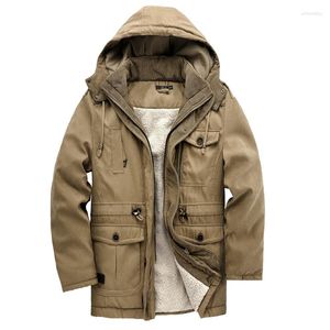 Men's Polos Outdoor US Size Winter Clothing Lamb Wool Cotton-Padded Jacket Coat For Middle-Aged Dad Trendy Thermal Extra Thic