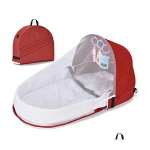 Berço bebê 2023 recém-nascidos na cama de ninho camas de viagem dobrável Babynest mosquito bassinet bassinet cesta para entrega de 0-24 meses