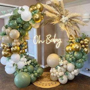 Decoration Green Balloon Garland Wedding Birthday Decor Kids Jungle Theme Baloon Baby Shower Globos Sand