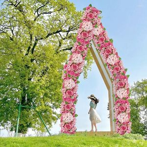 Dekoratif Çiçekler Sahte Uzun Çiçek Sıralı Gül Merkez Parçalı Kapı İpek Düğün Trail Çiçek Düzenlemesi Parti Masklot Odası Resepsiyon