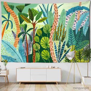 Halmiler Boyama Tropikal Bitkiler Goblen Duvarı Asılı Oturma Odası Yatak Odası Başlık Duvar Sanat Sayfaları Ev Dekoru R230812
