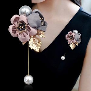 Brooches Ladies Cloth Art Pearl Fabric Flowers Brooch Pin Cardigan Shirt Shawl Professional Coat Badge Jewelry Accessories Decoration