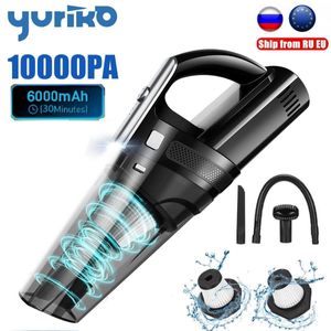 Vacuums 10000PA Portable Wireless Car Vacuum Cleaner Cordless Handheld 150W Strong Suction Home With LED Light 2 HEPA Filter 230810