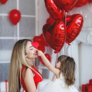 Decoration inch Red Heart Inflatable Foil Balloons Valentines Day Wedding Decorations Birthday Anniversary Globos Supplies